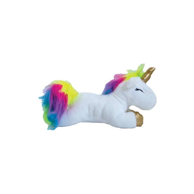 Peluche sonore Licorne blanche / corne et pattes or