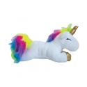 Peluche sonore Licorne blanche / corne et pattes or