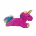 Peluche sonore Licorne rose / corne et pattes or